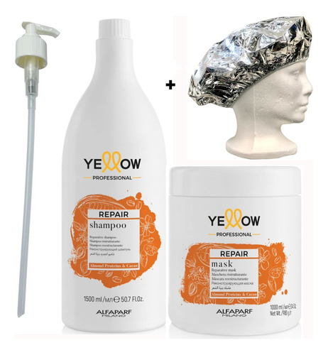 Kit Shampoo + Mascarilla Almendra & Cacao Yellow Repair