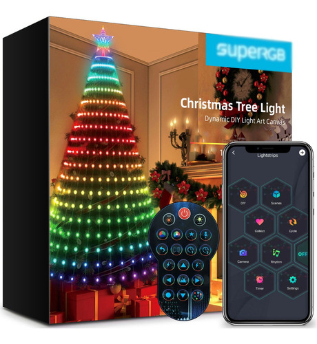 Lámpara Inteligente Superrgb Para Árbol De Navidad, 2,1 M