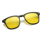 Armação De Óculos 2218a+ 1 Lente Clip On  Polarizada Uv400 Cor Amarelo