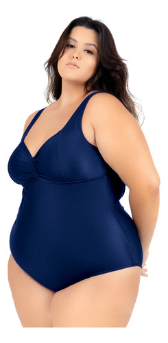 Maiô Plus Size Costas Nuas Tecido Modelador Chapa Barriga