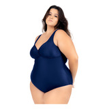 Maiô Plus Size Costas Nuas Tecido Modelador Chapa Barriga