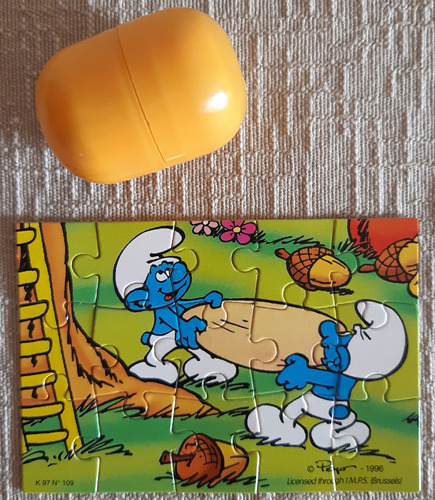 Quebra-cabeças - Kinder Ovo - Antigo - Smurfs - Coleção