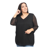 Blusa Dama Mujer Gasa Fiesta Talle Grande Importada