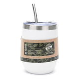 Vaso Termico Matero Wanderlust Con Bombilla 360ml Color Blanco