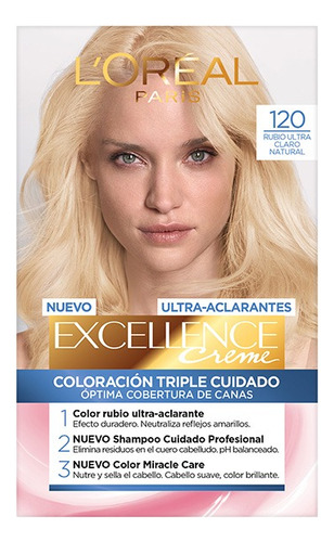 Kit Tintura L'oréal Paris  Excellence Kit Tintura L'oréal París Excellence Creme Para Rubio Tono 120 Rubio Ultra Claro Natural Para Cabello