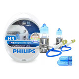 Kit Lâmpada Philips Crystal Vision Ultra H3 Pingão 55w 4300k