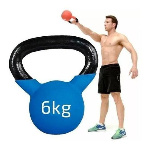 Pesa Rusa Mancuerna Kettlebell 6kg Hierro C/goma - El Rey