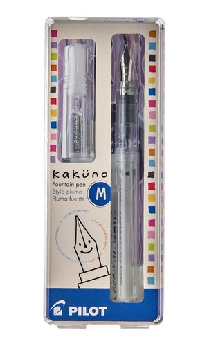 Caneta Tinteiro Pilot Kakuno Transparente + Refil + Con-40