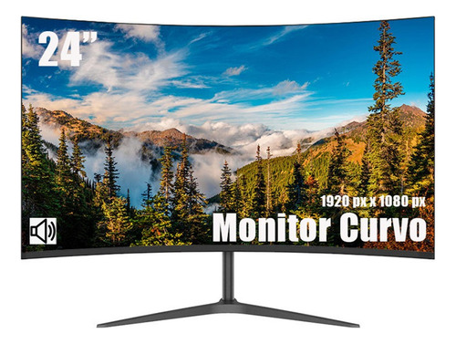 Monitor Gamer Curvo Fyxele Lcd De 23,8 Paneles Va 1080p 75 H