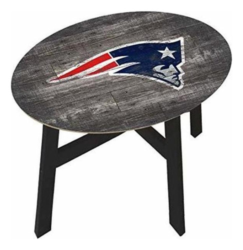 Mesa Auxiliar De Madera Envejecida New England Patriots 