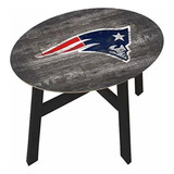 Mesa Auxiliar De Madera Envejecida New England Patriots 