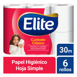 Papel Higienico Elite Hoja Simple 6 Rollos 30 Mts