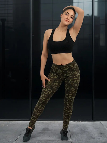 Leggins Levanta Pompis Leggins Mujer Malla Camuflaje