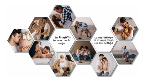 Portaretrato Hexagonal Decorativo 12 Piezas Personalizado