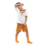 Pijama Infantil Menino Kamylus Verão Camiseta Bermuda