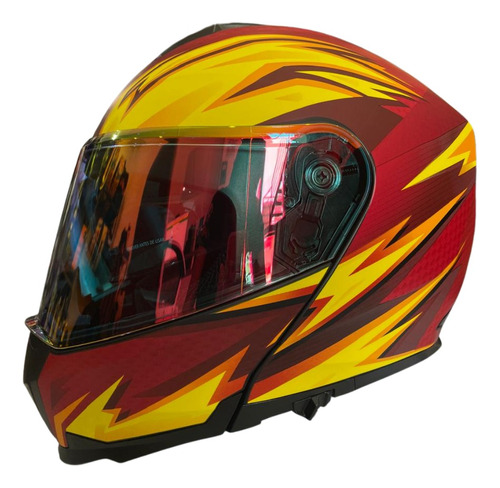 Casco Roda Revenge Pro Rojo Mate Thunder Steel L Abatible