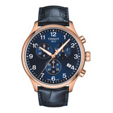Reloj Hombre Tissot T116.617.36.042.00 Crono Xl Classic Correa Y Fondo Color Azul Bisel Color Rosa