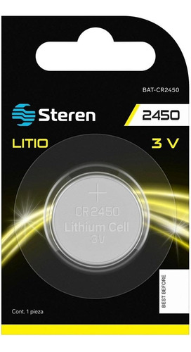 Pila Bateria Steren Cr2450 Tamaño Botón 3 Voltios Lithium 1 Pieza