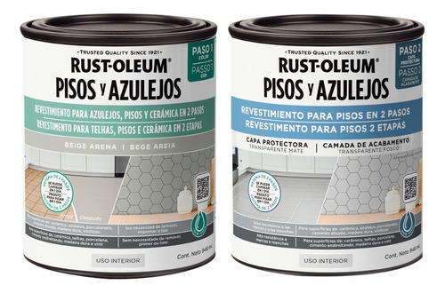 Pintura Pisos Y Azulejos Rust Oleum Color + Protector 946ml