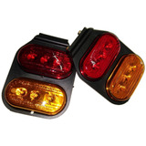 Juego Faros Flexibles Led Dobles Rojo Ambar Acoplado Trailer