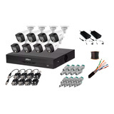 Kit Dvr 8ch 5mp + 8 Cam 5mp Full Color, Cat6, Conectores