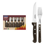 Jogo Churrasco Inox 12pc Polywood  Jumbo Castanho Tramontina