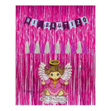 Kit Decorativo Mi Bautizo Banner, Cortina Globo, Cajas, Guir