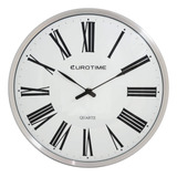 Reloj Pared Eurotime Aro De Aluminio Cristal Bombe