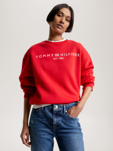 Polerón Modern Con Logo Rojo Tommy Hilfiger