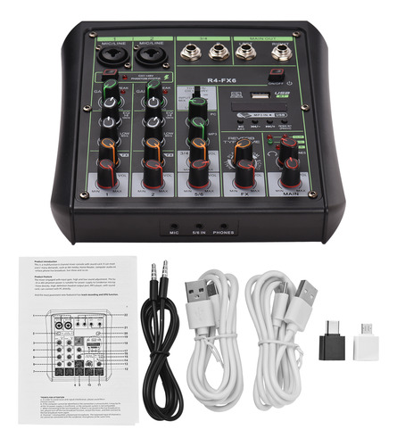 Canal Mezclador De Audio Mp3 Power Audio Interfaz Otg Mixer