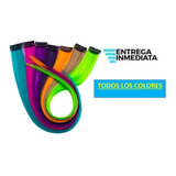 Extension De Cabello En Mechas De Colores Con Clip