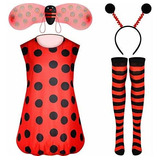 Disfraz Talla Medium Para Mujer De Ladybug Con Vestido