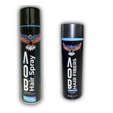 Kit Fibra Capilar 27,5 Aob * Preto + Fixador Hair Spray Aob 