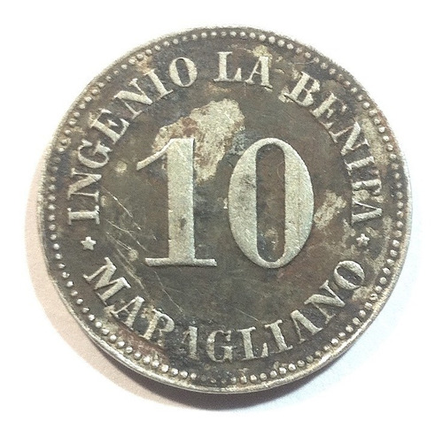 Cuba Antigua Ficha Token  1882 Ingenio Azucarero La Benita.