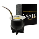 Mate Uruguayo De Calabaza Premium Mas Bombilla Pico De Loro