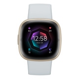 Smartwatch Fitbit Sense 2 Caja De  Aluminio  Oro, Malla  Azul Niebla