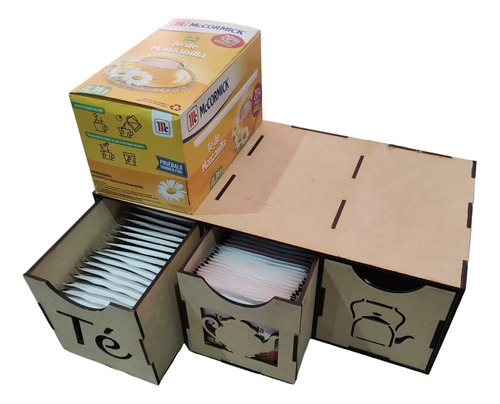 Caja Organizadora De Té / Cajoneras Para Té / Caja De Madera