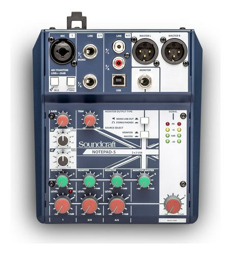 Consola Soundcraft Notepad 5 Mezclador Interfaz Grabación