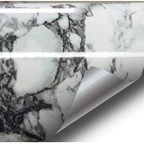 Papel Tapiz - Black Marble White Veined Gloss Vinyl Architec