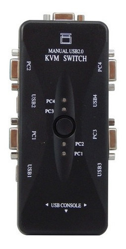 Chaveador Switch Kvm Vga 4 Pc Em 1 Monitor Mouse Teclado T94