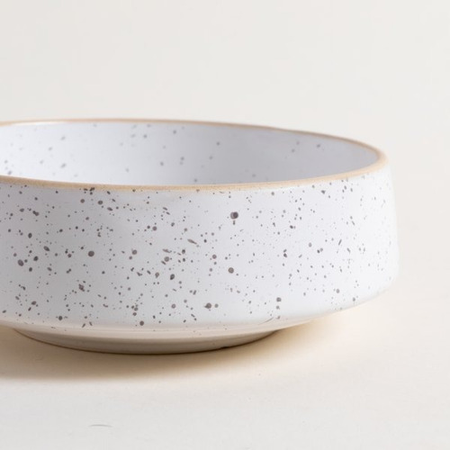 Bowl Compotera Tozeur Dots Blanco Con Borde Natural 15cm