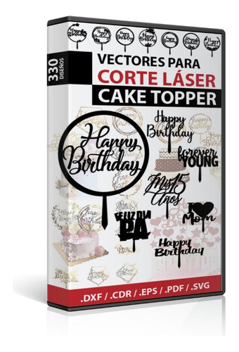 Vectores Para Corte Laser Cake Topper O Letreros Para Pastel