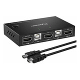 Conmutador Kvm Hdmi Caja 2 Puertos 2 Computadoras Compartir