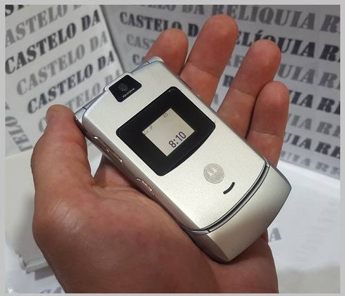 Celular Motorola V3 Prata Cinza De Chip Fliper Lindo 