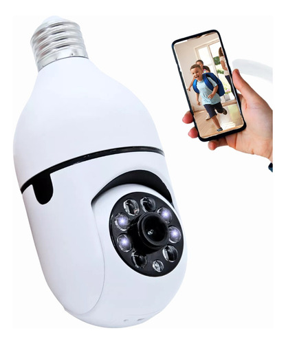 Câmera Ip Inteligente Lâmpada Panorâmica Wifi E Espiã 1080p 