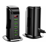 1 Torre Hub Com 6 Portas Usb Carrega E Lê Dados Plug Eu