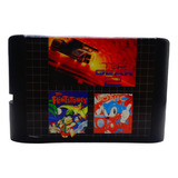 Jogo Mega Drive Top Gear 2  Flintstones  Sonic 1   3x1