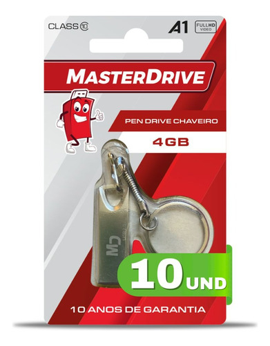 Kit 10 Pendrive 4gb Atacado Masterdrive Premium Original