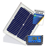 Panel Solar 10watts C/ Regulador 10 Amper Barco Velero - Kit