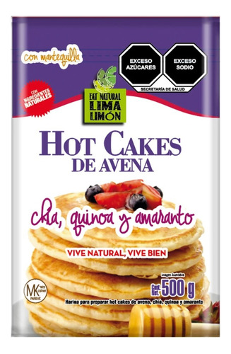 Hot Cakes De Avena Chía Quinoa Y Amaranto Lima Limon 500g